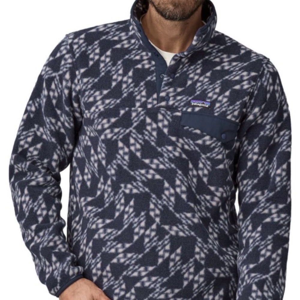 Patagonia Men's Navy Geometric Fleece - NWT